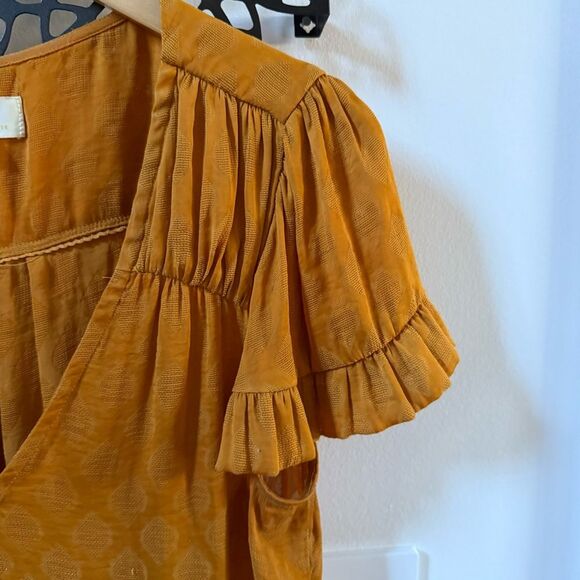 Anthropologie Maeve Hailey Flutter-Sleeve Top M - Picture 10 of 11